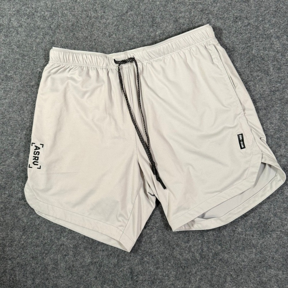 ASRV Mens DSG-0155 Technical Training Shorts Gym Active Run Grey Liner Size S